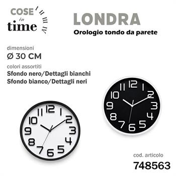 OROLOGIO DA PARETE LONDRA TONDO 30 CM COLORI ASS