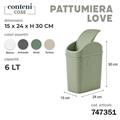 PATTUMIERA LOVE 6 LT 15 X 24 X H30 CM COLORI ASS