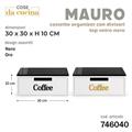 SCATOLA ORGANIZER MAURO COFFEE TOP VETRO NERO 30 X 30 X H10
