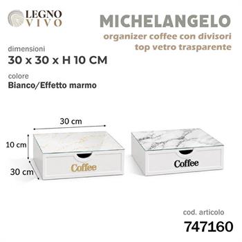 SCATOLA ORGANIZER MICHELANGELO COFFEE TOP VETRO