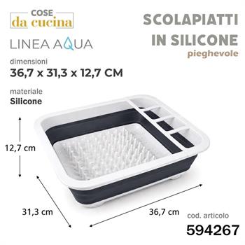 SCOLAPIATTI PIEGHEVOLE IN SILICONE AQUA 36,7 X 31,3 X 12,7