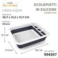 SCOLAPIATTI PIEGHEVOLE IN SILICONE AQUA 36,7 X 31,3 X 12,7