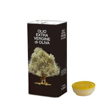LATTA PER OLIO LT 5 CON TAPPO INCASTRO DECORO NERO ALBERO