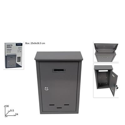 CASSETTA PER POSTA 36 X 24 X 9,5 CM COLORE GRIGIO