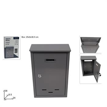 CASSETTA PER POSTA 36 X 24 X 9,5 CM COLORE GRIGIO