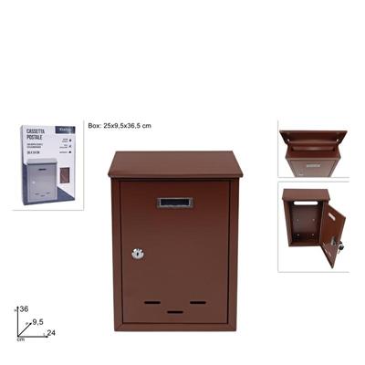CASSETTA PER POSTA 36 X 24 X 9,5 CM COLORE MARRONE