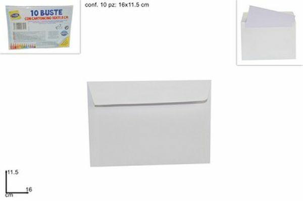 BUSTA CON CARTONCINO 16X11,5CM CONF. 10PZ