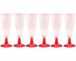 CALICE IN PLASTICA CONF. 6PZ GLITTER ROSSO
