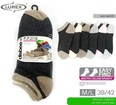 CALZINO MINI LUREX DONNA MIS. M/L CONF. 6 PZ