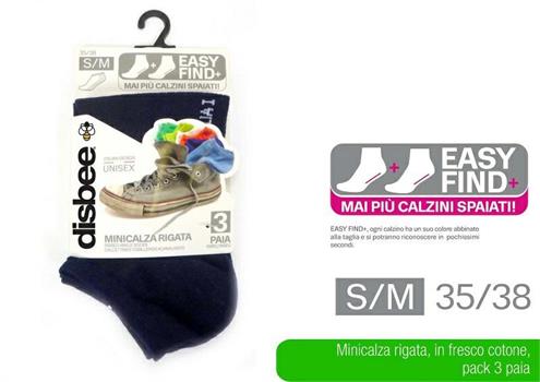 CALZINO MINI RIGATO BLU MIS. S/M CONF. 3 PZ