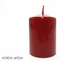CANDELA CILINDRO D.7XH10CM COLORE ROSSO