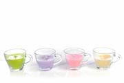 CANDELA TAZZA CAFFE' MOKA IN VETRO CON CERA PROFUMATA D.6,5X