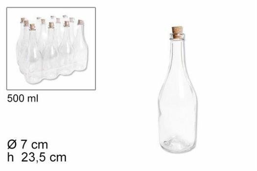 BOTTIGLIA BORGOGNA IN VETRO 7XH23,5CM 500ML