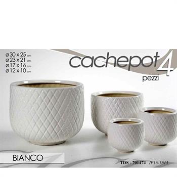 CASPO BIANCHI SET 4PZ DECORO TRAPUNTATO
