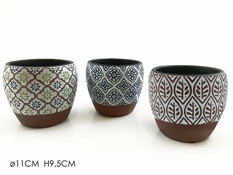 CACHEPOT D. 11 X H9,5 CM 3 DECORI ASS