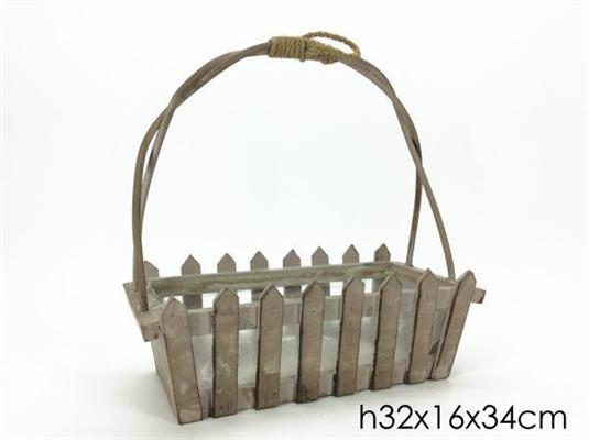 CASPO RETTANGOLARE RIGATO GRANDE 34X16XH32CM COLORE BEIGE