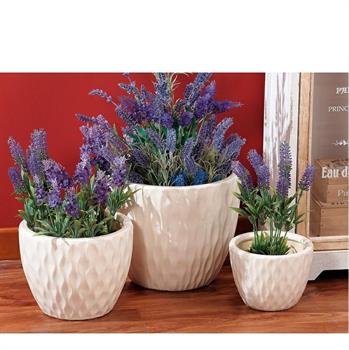 CASPO IN CERAMICA BIANCO SET 3 PZ D. 17/22/30 CM