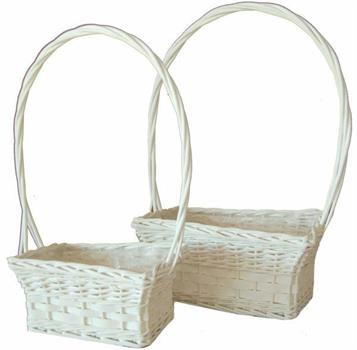 CESTA RETTANGOLARE C/MANICO SET 2PZ PIC. 26X18XH13CM/GR. 32X
