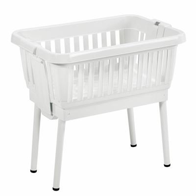 CESTONE AMICO CON GAMBE RICHIUDIBILI 64X43X29/32CM PANNA