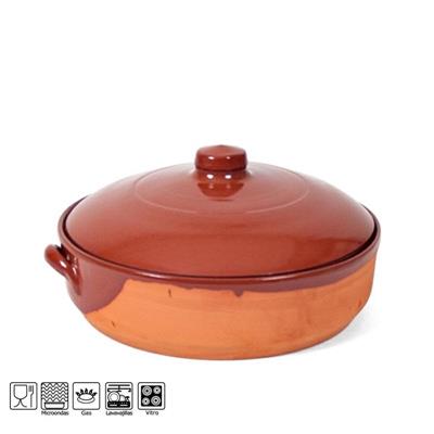 CASSERUOLA IN TERRACOTTA CON COPERCHIO 28 CM