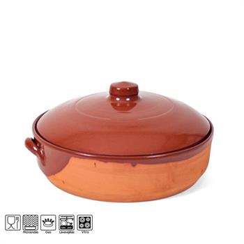 CASSERUOLA IN TERRACOTTA CON COPERCHIO 28 CM