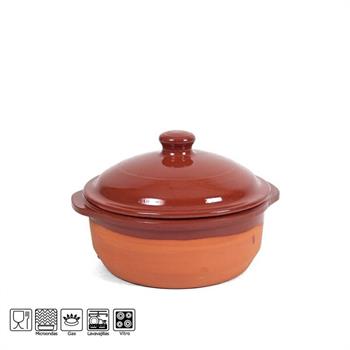 CASSERUOLA IN TERRACOTTA CON COPERCHIO 20 CM