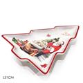 CENTROTAVOLA CERAMICA ALBERO DECORO BABBO NATALE 31 CM
