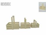 CESTO IN LEGNO NATURALE SET 3PZ