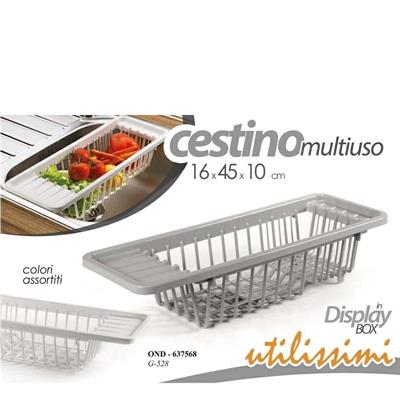 CESTINO PER LAVELLO 16X45X10CM COLORI ASS.