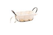 CESTINO PORTAPANE IN FERRO CON TESSUTO 33X18XH14CM