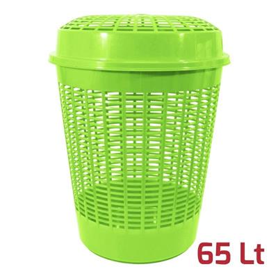 CESTONE TONDO FORATO C/COP LT 65 VERDE BRILLANTE