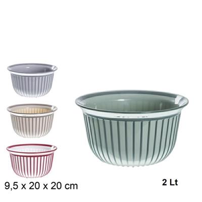 CIOTOLA IN PLASTICA D. 20 X H 9,5 CM 2 LT COLORI ASS