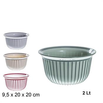 CIOTOLA IN PLASTICA D. 20 X H 9,5 CM 2 LT COLORI ASS