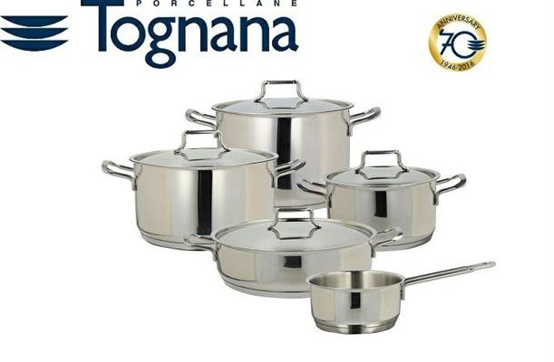 BATTERIA PENTOLE GRANCUCINA VANITOSA INOX 9PZ TOGNANA - Padelle-art.  metallo - Bottiglieri Casalinghi