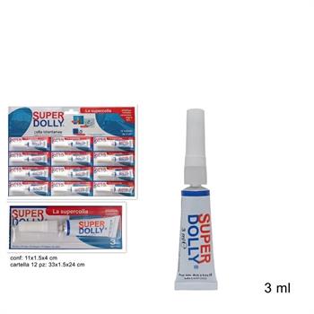 COLLA SUPER DOLLY IN GEL 3 ML CARTELLA 12 PZ