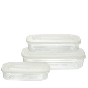 CONTENITORE FRIGO BOX RETTANGOLARE SET 3PZ 3/1,88/0,93LT BIA