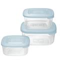 CONTENITORE FRIGO BOX QUADRATO SET 3PZ 2,5/1,5/0,95LT AZZURR