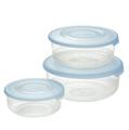 CONTENITORE FRIGO BOX ROTONDO SET 3PZ 1,7/1/0,5LT AZZURRO