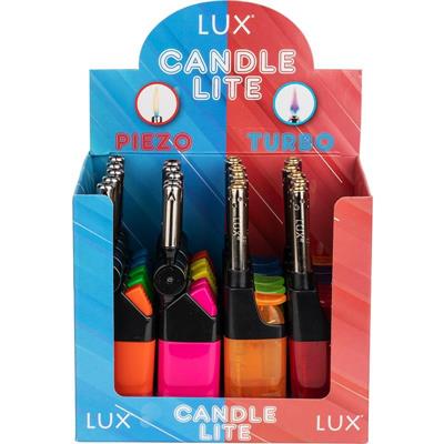ACCENDINO LUX CANDLE LITE PIEZO E TURBO COLORI ASS