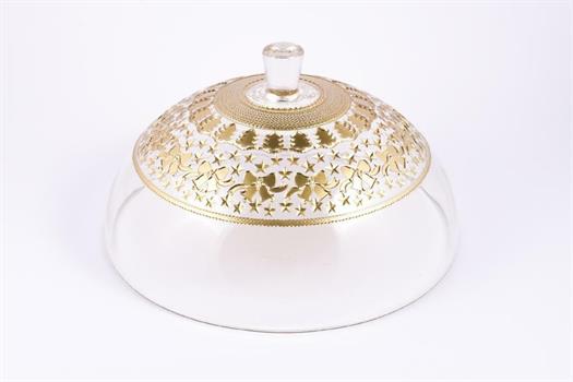 CUPOLA IN VETRO LIGNUM D.28,5XH15CM COLORE ORO