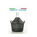 DAMIGIANA IN VETRO CON RIV. IN PLASTICA LT. 10 B/STRETTA