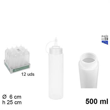 DISPENSER DOSATORE TRASPARENTE CON TAPPO 500 ML
