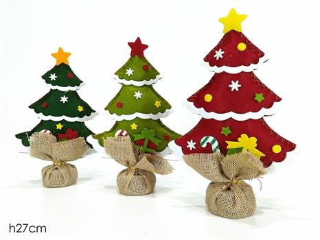 ALBERO DI NATALE 27CM 3COLORI ASS.