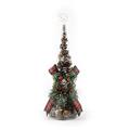 ALBERO IN VETRO CON PIGNE E LUCI 9,5 X 9 X H28 CM