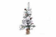 ALBERO DI NATALE INNEVATO CON BASE IN JUTA 75CCM 55RAMI