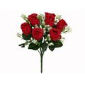 FIORE BOUQUET ROSE 8 FIORI 31 CM COLORE ROSSO