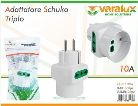 ADATTATORE SCHUKO TRIPLO 16A