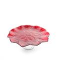 ALZATA IN VETRO 22 X H9,5 CM STELLA DI NATALE COLORE ROSSO