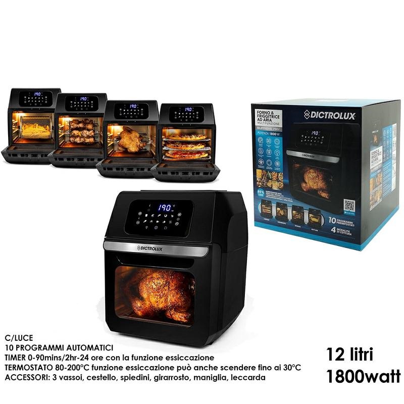 FRIGGITRICE FORNO DIGITALE ARIA CALDA 12 LT 1800 W - Elettrodomestici -  Bottiglieri Casalinghi