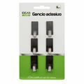 GANCIO ACCIAIO ADESIVO 3,5 X 1,5 CM CONF. 6 PZ